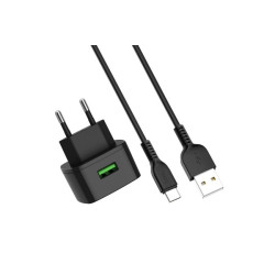 Набор зарядного устройства с кабелем Type-C Cutting-edge” EU QC3.0 2-USB портом в Бишкеке Аксессуары  - 1