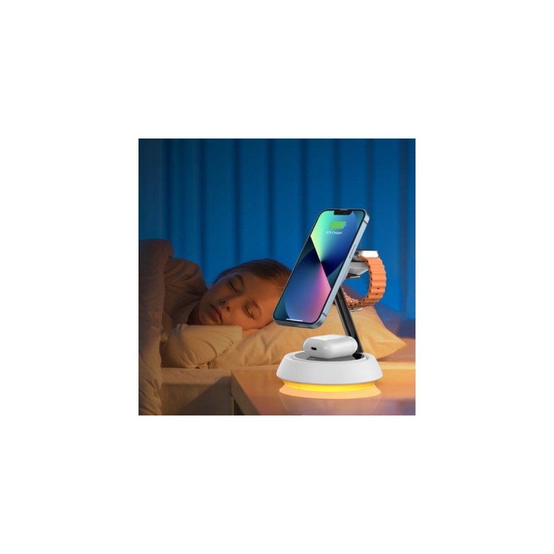 Беспроводное зарядное устройство Wiwu Power Air 3 in 1 Wireles Charger в Бишкеке Мультибрендовые товары  - 1