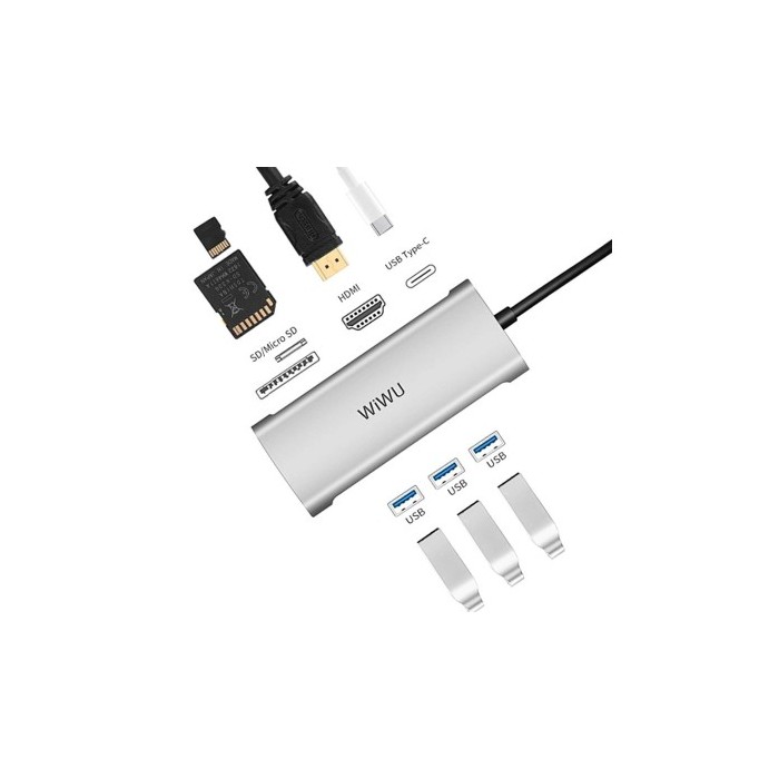 Адаптер-переходник Wiwu Alpha 7 in 1 USB-C Hub A731HP купить в Бишкеке - Мультибрендовые товары  - 1