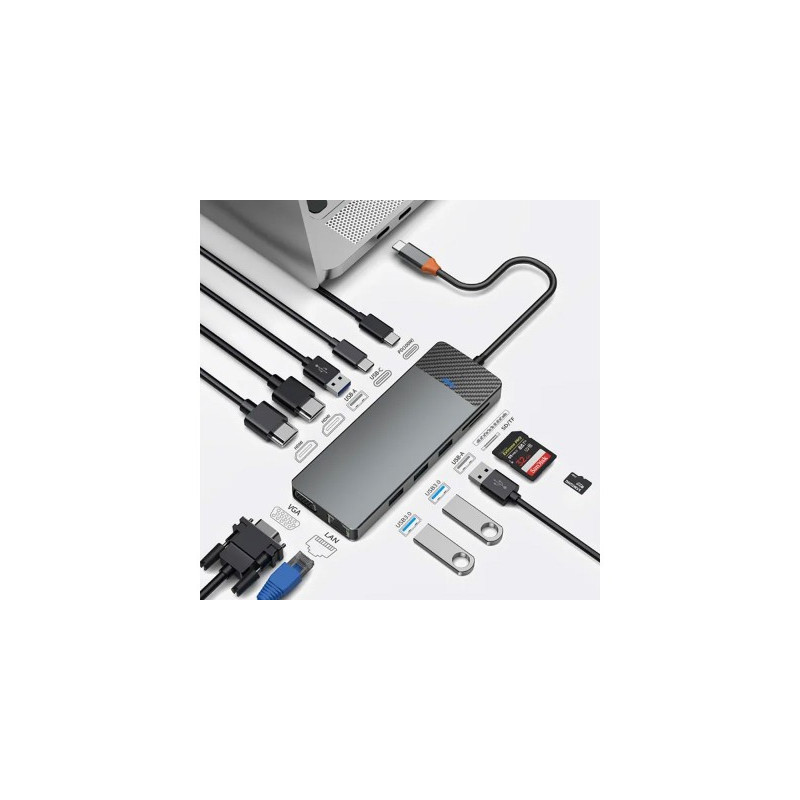 Адаптер-переходник Wiwu Linker 12 in 1 USB-C Hub купить в Бишкеке - Мультибрендовые товары  - 1