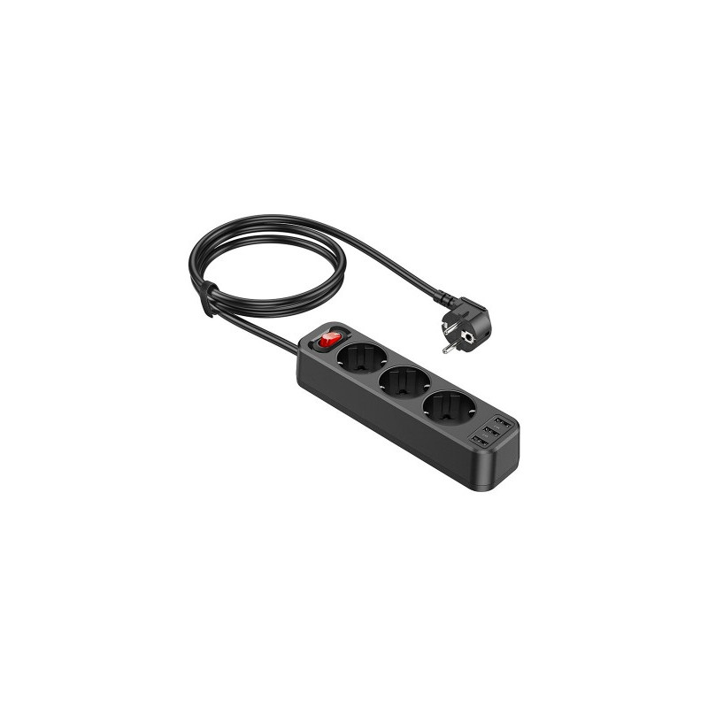 Удлинитель Hoco 3 розетки + 3 USB купить в бишкеке Аксессуары - 1 Удлинитель Hoco 3 розетки + 3 USB купить в бишкеке Аксессуары - 1
