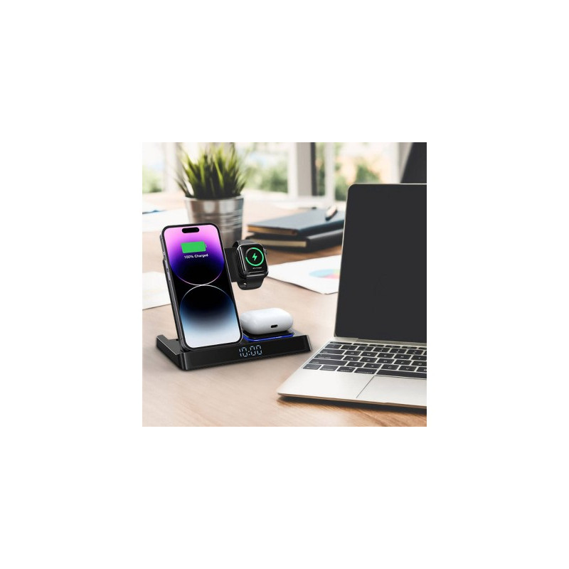 Беспроводное зарядное устройство Wiwu Power Air 5 in 1 Wireles Charger в Бишкеке - Аксессуары  - 1